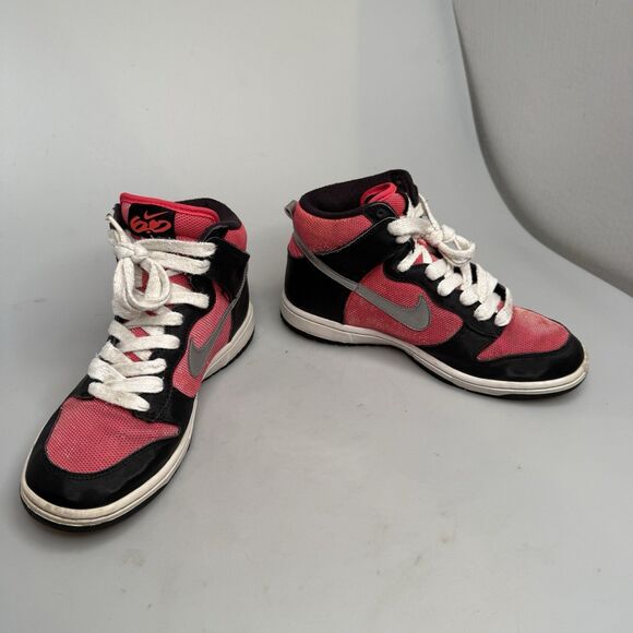 Nike 6.0 Dunk High Women’s 8.5 2011 Black Satin Hot Pink Black - Picture 3 of 16